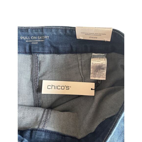 Chico’s Denim Pull-on Fray Hem Denim Skort Size 2 NWT - Picture 4 of 8